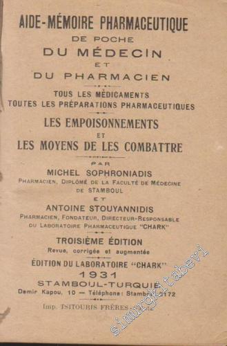 Aide - Mémoire Pharmaceutique de Poche du Medicin et du Pharmacien: To