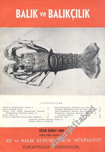 Balık ve Balıkçılık Dergisi - Sayı: 1 - 2, Ocak - Şubat 1960, Cilt: 8
