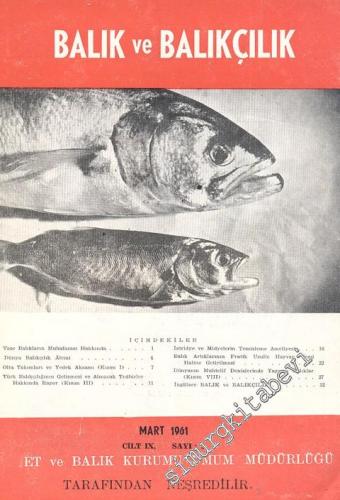 Balık ve Balıkçılık Dergisi - Sayı: 3, Mart 1961, Cilt: 9