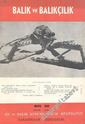 Balık ve Balıkçılık Dergisi - Sayı: 5, Mayıs 1959, Cilt: 7