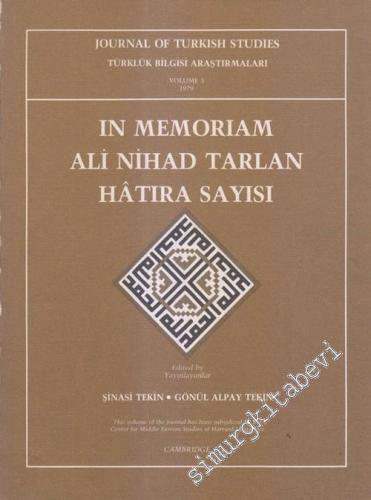 In Memoriam: Ali Nihat Tarlan Hatıra Sayısı - Volume 3
