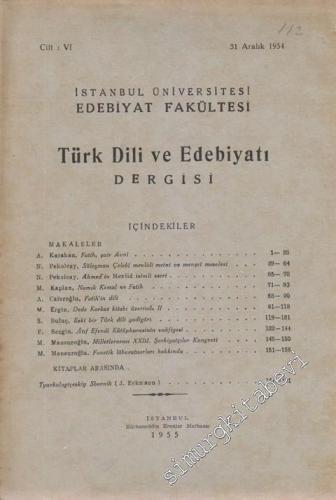 İstanbul Üniversitesi Edebiyat Fakültesi Türk Dili ve Edebiyatı Dergis