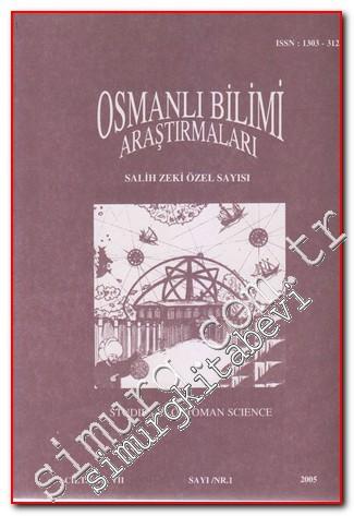 Osmanlı Bilimi Araştırmaları Dergisi = Studies on Ottoman Science; Say