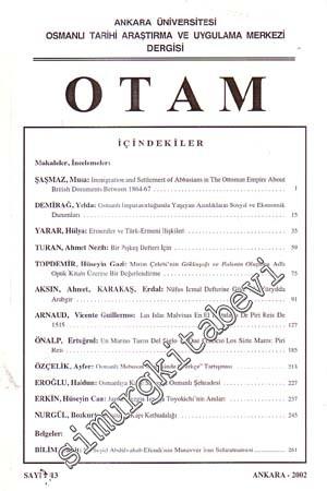 OTAM: Osmanlı Tarihi Araştırma ve Uygulama Merkezi Dergisi - Sayı: 13;