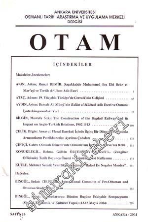 OTAM: Osmanlı Tarihi Araştırma ve Uygulama Merkezi Dergisi - Sayı: 16;