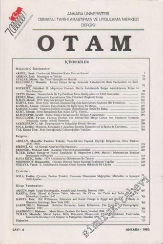 OTAM: Osmanlı Tarihi Araştırma ve Uygulama Merkezi Dergisi - Sayı: 4; 