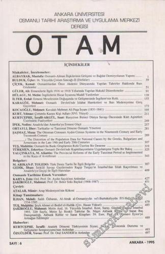 OTAM: Osmanlı Tarihi Araştırma ve Uygulama Merkezi Dergisi - Sayı: 6