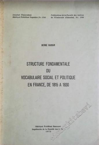 Structure Fondamentale du Vocabulaire Social et Politique en France, d