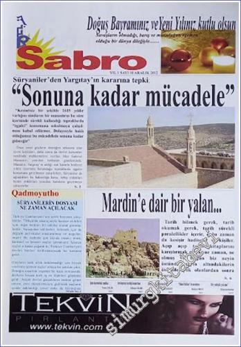 SÜRYANİ: Sabro ( Umut ) - Aylık Bağımsız Siyasi Gazete - Sayı: 10 Yıl: