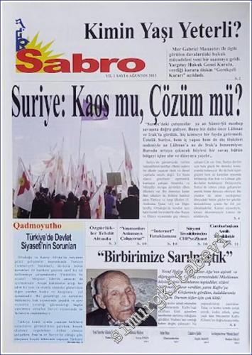 SÜRYANİ: Sabro ( Umut ) - Aylık Bağımsız Siyasi Gazete - Sayı: 6 Yıl: 