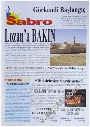 SÜRYANİ: Sabro ( Umut ) - Aylık Bağımsız Siyasi Gazete - Sayı: 7 Yıl: 