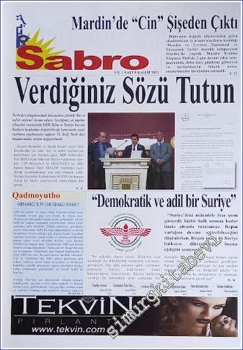 SÜRYANİ: Sabro ( Umut ) - Aylık Bağımsız Siyasi Gazete - Sayı: 9 Yıl: 