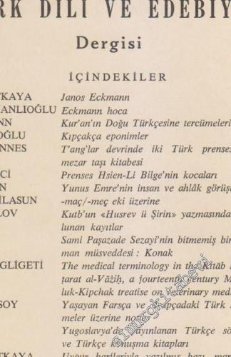 Türk Dili ve Edebiyatı Dergisi - Cilt: 21 Aralık