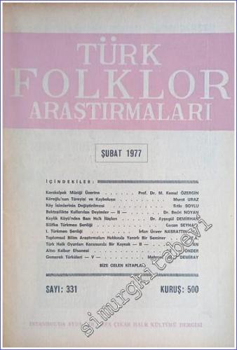 Türk Folklor Araştırmaları - Sayı: 331 Şubat 1977