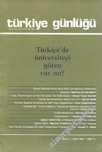 Türkiye Günlüğü - Fikir ve Kültür Dergisi - Sayı: 6 Eylül