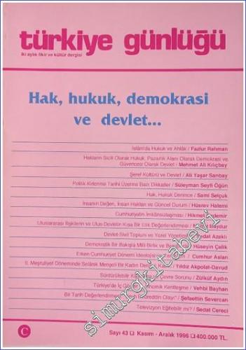 Türkiye Günlüğü: İki Aylık Fikir ve Kültür Dergisi - Sayı: 43; Kasım -