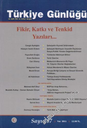 Türkiye Günlüğü - Üç Aylık Fikir ve Kültür Dergisi - Dosya: Fikir, Kat