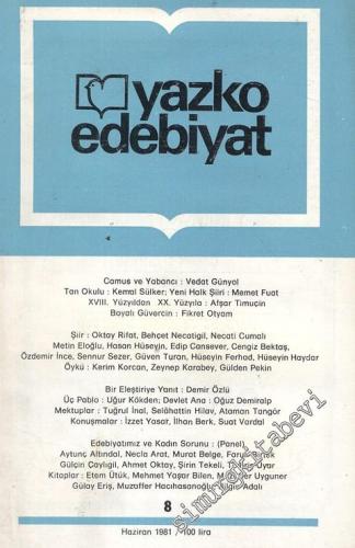 Yazko Edebiyat Dergisi - Sayı: 8, Haziran 1981