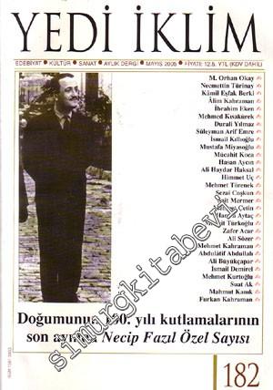 Yedi İklim: Edebiyat, Kültür, Sanat Aylık Dergisi - Mayıs: 2005